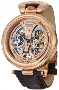 Stuhrling Original Men's 127A.334553 Special Reserve Emperor's Grandeur Automatic Skeleton Dual Time Rose Tone Dial Watch Stuhrling Original Men's 127A.334553 Special Reserve Emperor's Grandeur Automatic Skeleton Dual Time Rose Tone Dial Watch