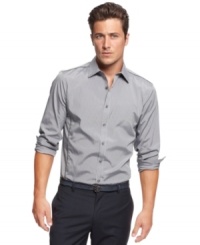 This tapered shirt from INC International Concepts highlights your form for a look that's just the right fit for your modern style. This tapered shirt from INC International Concepts highlights your form for a look that's just the right fit for your modern style.