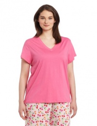Hue Sleepwear Women's Plus Size Short Sleeve V-Neck Sleep Tee Hue Sleepwear Women's Plus Size Short Sleeve V-Neck Sleep Tee
