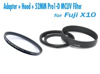 EzFoto Adapter Ring + Hood (100% replaces FUFJIFILM LH-X10) + 52mm Pro1-D Super Slim Multi-Coated UV Filter for Fuji Finepix X10 EzFoto Adapter Ring + Hood (100% replaces FUFJIFILM LH-X10) + 52mm Pro1-D Super Slim Multi-Coated UV Filter for Fuji Finepix X10