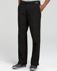 Swing your clubs with confidence and ease of motion in these comfortable and sleek pants from Zero Restriction. Specifically designed for the course, they work well at the 19th hole too – when you want to brag about your round. Swing your clubs with confidence and ease of motion in these comfortable and sleek pants from Zero Restriction. Specifically designed for the course, they work well at the 19th hole too – when you want to brag about your round.