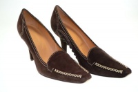 TOD'S Women's Maude 85 H.H. Dark Brown Suede Pumps Sz 37 GOHR200 TOD'S Women's Maude 85 H.H. Dark Brown Suede Pumps Sz 37 GOHR200