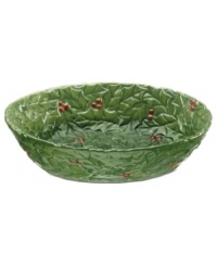 Martha Stewart Collection makes the table merrier than ever with the sculpted holly bowl. Green leaves and vibrant red berries complement the graceful Holiday Garden dinnerware pattern. Martha Stewart Collection makes the table merrier than ever with the sculpted holly bowl. Green leaves and vibrant red berries complement the graceful Holiday Garden dinnerware pattern.