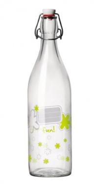 Bormioli Rocco 33.75 Ounce Decorated Giara Swing Top Bottle Color: Green