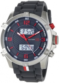 Tommy Hilfiger Men's 1790783 Sport Analog-Digital Black Ion-Plating Grey Silicon Watch Tommy Hilfiger Men's 1790783 Sport Analog-Digital Black Ion-Plating Grey Silicon Watch