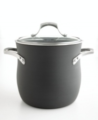 Start with the ideal shape to achieve that slow simmer, then add Calphalon's specially textured Sear nonstick cooking surface, and you'll get a stock pot that seals in savory flavors for truly memorable soups, stocks and more. Lifetime warranty. Start with the ideal shape to achieve that slow simmer, then add Calphalon's specially textured Sear nonstick cooking surface, and you'll get a stock pot that seals in savory flavors for truly memorable soups, stocks and more. Lifetime warranty.