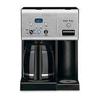This fully automatic 12-cup coffee maker is loaded with Cuisinart's signature features, including 24-hour programmability, carafe temperature control and the brew pause feature that lets you pour yourself a cup before the brewing finishes. It also has a convenient hot-water system for making no-wait instant soup, coffee or tea. Limited 3-year warranty. This fully automatic 12-cup coffee maker is loaded with Cuisinart's signature features, including 24-hour programmability, carafe temperature control and the brew pause feature that lets you pour yourself a cup before the brewing finishes. It also has a convenient hot-water system for making no-wait instant soup, coffee or tea. Limited 3-year warranty.