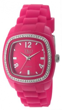 TKO ORLOGI Women's TK537-PK Tivoli Swarovski Crystal Accented Plastic Case and Rubber Strap Watch TKO ORLOGI Women's TK537-PK Tivoli Swarovski Crystal Accented Plastic Case and Rubber Strap Watch