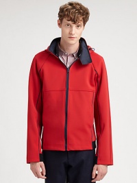 An all-purpose zip-up hoodie with an attached hood is the perfect layering option when fit and functionality are key.Zip frontAttached drawstring hoodPolyamide/polyester/cotton/elastane/polyurethaneDry cleanMade in USA An all-purpose zip-up hoodie with an attached hood is the perfect layering option when fit and functionality are key.Zip frontAttached drawstring hoodPolyamide/polyester/cotton/elastane/polyurethaneDry cleanMade in USA