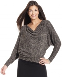 Studio M's sweater features a flattering cowl neckline, dolman sleeves and a luxe space-dyed effect. (Clearance) Studio M's sweater features a flattering cowl neckline, dolman sleeves and a luxe space-dyed effect. (Clearance)