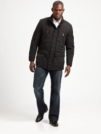 A lightweight, breathable mid-length jacket beats the wintry elements in style with a stand collar, a hidden snap-button placket and an adjustable waist for maximum comfort and support.Zip frontSnap-button placketStand collarZippered chest, waist flap pocketsAbout 31 from shoulder to hemPolyesterDry cleanImportedFur origin: China A lightweight, breathable mid-length jacket beats the wintry elements in style with a stand collar, a hidden snap-button placket and an adjustable waist for maximum comfort and support.Zip frontSnap-button placketStand collarZippered chest, waist flap pocketsAbout 31 from shoulder to hemPolyesterDry cleanImportedFur origin: China