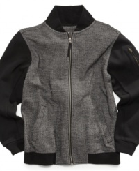 With a sweet old school varsity style, this LRG jacket will him looking cute and classic. With a sweet old school varsity style, this LRG jacket will him looking cute and classic.