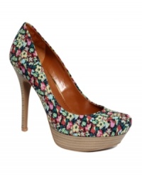 Turning heads with every step? That's a given when you're strutting in the sweet, floral-printed Given pumps by Jessica Simpson. A stacked platform and stiletto heel take your confidence to the next level. Turning heads with every step? That's a given when you're strutting in the sweet, floral-printed Given pumps by Jessica Simpson. A stacked platform and stiletto heel take your confidence to the next level.