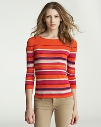 Brighten up the season in this vibrantly striped Velvet by Graham & Spencer sweater. Brighten up the season in this vibrantly striped Velvet by Graham & Spencer sweater.