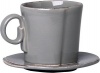 Vietri Lastra Gray Espresso Cup & Saucer (Set of 4)