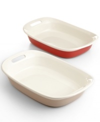 This durable stoneware sets the tone for your space with complementary colors and a classic, yet timeless, design that does more-baking, storing and serving all in the same dish. 1-year warranty. This durable stoneware sets the tone for your space with complementary colors and a classic, yet timeless, design that does more-baking, storing and serving all in the same dish. 1-year warranty.