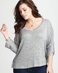 JET by John Eshaya Plus Size Ruched Sweater JET by John Eshaya Plus Size Ruched Sweater