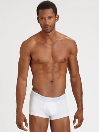 Low-rise style, with a square-cut leg opening and elastic logo waistband.Elastic logo waistband89% nylon/11% spandexMachine washImported Low-rise style, with a square-cut leg opening and elastic logo waistband.Elastic logo waistband89% nylon/11% spandexMachine washImported