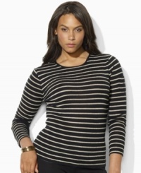 Lauren Ralph Lauren's classic long-sleeved plus size tee is cut from comfortable ribbed cotton with a patch pocket at the left sleeve featuring Ralph Lauren's embroidered monogram. Lauren Ralph Lauren's classic long-sleeved plus size tee is cut from comfortable ribbed cotton with a patch pocket at the left sleeve featuring Ralph Lauren's embroidered monogram.