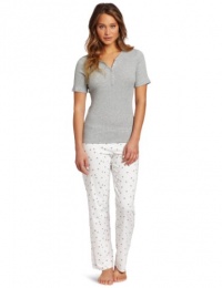 Tommy Hilfiger Women's Short Sleeve Knit Pant Pajama Set Tommy Hilfiger Women's Short Sleeve Knit Pant Pajama Set