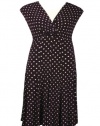 Neckline Dot Print Jersey Dress