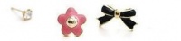 Charmed by Stacy Bow Flower & Rhinestone Earrings (3 pieces)