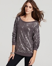 Exclusively at Bloomingdales, a swirling pattern of sparkling sequins emboldens this blissfully soft Velvet by Graham & Spencer sweatshirt. Exclusively at Bloomingdales, a swirling pattern of sparkling sequins emboldens this blissfully soft Velvet by Graham & Spencer sweatshirt.