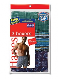 Hanes Big Mens Dark Ground Printed Boxer 3 Pack Assorted Prints XX-Large Hanes Big Mens Dark Ground Printed Boxer 3 Pack Assorted Prints XX-Large