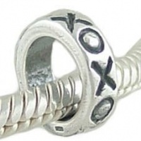 Hugs & Kisses XOXO 925 Sterling Silver Spacer Bead fits European Charm Bracelet Hugs & Kisses XOXO 925 Sterling Silver Spacer Bead fits European Charm Bracelet