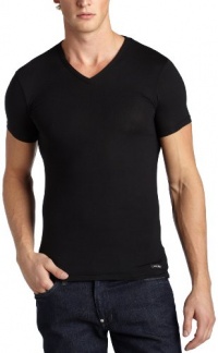 Calvin Klein Men's Micro Modal Short Sleeve V-Neck,Black,Large Calvin Klein Men's Micro Modal Short Sleeve V-Neck,Black,Large