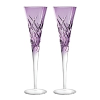 Featuring an updated version of the popular Duchesse pattern. Elegant toasting flute pair in cased, color crystal. Produced in full lead crystal and designed by Vera Wang. Featuring an updated version of the popular Duchesse pattern. Elegant toasting flute pair in cased, color crystal. Produced in full lead crystal and designed by Vera Wang.