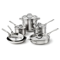 With a copper core layered between aluminum and finished with magnetic stainless steel exterior, this cookware is designed for the modern at-home chef. Set includes 8 Omelette Pan, 10 Omelette Pan, 2-Quart Sauce Pan with Lid, 3-Quart Sauce Pan with Lid, 3-Quart Sauté Pan with Lid and 8-Quart Stock Pot with Lid. With a copper core layered between aluminum and finished with magnetic stainless steel exterior, this cookware is designed for the modern at-home chef. Set includes 8 Omelette Pan, 10 Omelette Pan, 2-Quart Sauce Pan with Lid, 3-Quart Sauce Pan with Lid, 3-Quart Sauté Pan with Lid and 8-Quart Stock Pot with Lid.