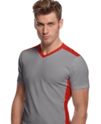 Too cool to care. When paired with your favorite jeans, this V-neck T shirt from Alfani Red exudes carefree style. (Clearance) Too cool to care. When paired with your favorite jeans, this V-neck T shirt from Alfani Red exudes carefree style. (Clearance)