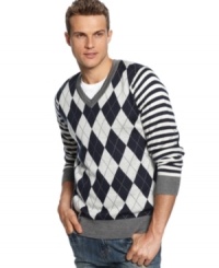 Call on this classic patterned sweater from X-Ray when you need a cool combination. Call on this classic patterned sweater from X-Ray when you need a cool combination.