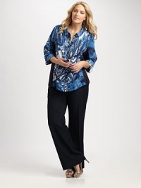 An instant must-have, you will adore these sleek pants with convenient front and back patch pockets, inspired by a classic denim style.Hook-and-eye closureZip flyFront slash pocketsBack patch pocketsInseam, about 34Fully lined75% polyester/20% viscose/5% elastaneDry cleanImported An instant must-have, you will adore these sleek pants with convenient front and back patch pockets, inspired by a classic denim style.Hook-and-eye closureZip flyFront slash pocketsBack patch pocketsInseam, about 34Fully lined75% polyester/20% viscose/5% elastaneDry cleanImported