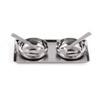 A study in contrasts, the smooth, gleaming edges of the Placid collection offset a gently textured surface - like sand and sea. Uniquely hand-hammered stainless steel gives them contemporary refinement and ease. These pieces are scratch-resistant, don't require polishing and are dishwasher safe. A study in contrasts, the smooth, gleaming edges of the Placid collection offset a gently textured surface - like sand and sea. Uniquely hand-hammered stainless steel gives them contemporary refinement and ease. These pieces are scratch-resistant, don't require polishing and are dishwasher safe.