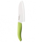 The ceramic edge in Kyocera's Santoku knife offers superior edge retention, holding its edge at least 10 times longer than other professional cutlery, including high carbon steel. Lightweight and razor sharp, it provides incredibly thin and straight slices.