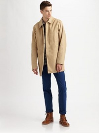 A sartorial classic, structured in crisp cotton for a streamlined, polished fit.Button-frontWaist slash pocketsRear ventAbout 35from shoulder to hemCottonDry cleanImported A sartorial classic, structured in crisp cotton for a streamlined, polished fit.Button-frontWaist slash pocketsRear ventAbout 35from shoulder to hemCottonDry cleanImported