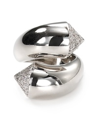 Inject some serious edge into your cocktail finery with this pyramid spiked ring by nOir, accented by glamorous cubic zirconia stones. Inject some serious edge into your cocktail finery with this pyramid spiked ring by nOir, accented by glamorous cubic zirconia stones.