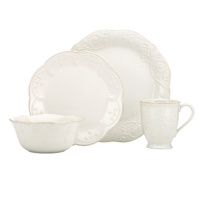 Lenox French Perle 4-Piece Place Setting, White Lenox French Perle 4-Piece Place Setting, White