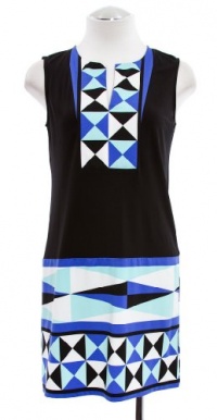 BCBG MaxAzria Bright Chambray Combo Jersey Sleeveless Shift Dress X-Small BCBG MaxAzria Bright Chambray Combo Jersey Sleeveless Shift Dress X-Small