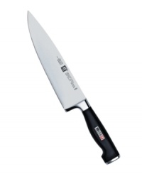 Cut to the chase. This is the all-purpose knife for your cutting needs - A to Z. Neatly cube and slice your way to fabulously presented meals, whether it be meat, poultry or fish. Precision forged from a single piece of exclusive high-carbon, stain-free steel, the blade is razor-sharp and perfectly balanced for precision control. Lifetime warranty. Cut to the chase. This is the all-purpose knife for your cutting needs - A to Z. Neatly cube and slice your way to fabulously presented meals, whether it be meat, poultry or fish. Precision forged from a single piece of exclusive high-carbon, stain-free steel, the blade is razor-sharp and perfectly balanced for precision control. Lifetime warranty.