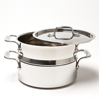 This indispensible set features a 2.5 quart casserole dish and a 2-qt. steamer inset allowing you to make delicious casseroles and steam your favorite vegetables with aplomb. This indispensible set features a 2.5 quart casserole dish and a 2-qt. steamer inset allowing you to make delicious casseroles and steam your favorite vegetables with aplomb.