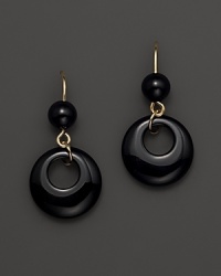 Gleaming onyx circles, accented with 14K yellow gold. Gleaming onyx circles, accented with 14K yellow gold.