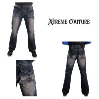 Xtreme Couture Affliction Cooper Men's Distress Denim Jeans Boot Cut