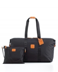 Smooth out the kinks of travel. The ultimate in versatility, this overnight duffel has a silky exterior with leather trim that stands up to the hustle and bustle of busy terminals. Carry this bag however you choose-there's an included carrying case for purse-like wear. 2-year warranty. Smooth out the kinks of travel. The ultimate in versatility, this overnight duffel has a silky exterior with leather trim that stands up to the hustle and bustle of busy terminals. Carry this bag however you choose-there's an included carrying case for purse-like wear. 2-year warranty.