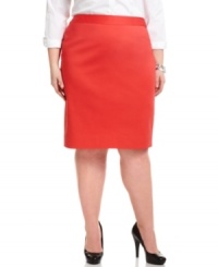 Smarten up your work wardrobe with Charter Club's plus size pencil skirt-- partner it with the latest shirts and blouses. Smarten up your work wardrobe with Charter Club's plus size pencil skirt-- partner it with the latest shirts and blouses.