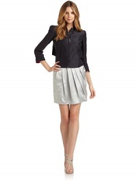 THE LOOKPadded shouldersPointed collarZip closureDual seam pocketsRuffled backTHE FITAbout 20 from shoulder to hemTHE MATERIAL79% linen/21% silkCARE & ORIGINDry cleanMade in ItalyModel shown is 5'11 (180cm) wearing US size 4. THE LOOKPadded shouldersPointed collarZip closureDual seam pocketsRuffled backTHE FITAbout 20 from shoulder to hemTHE MATERIAL79% linen/21% silkCARE & ORIGINDry cleanMade in ItalyModel shown is 5'11 (180cm) wearing US size 4.