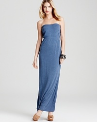 A cutout back lends intrigue to this CHASER strapless dress, cut in a floor-sweeping silhouette for easy elegance. A cutout back lends intrigue to this CHASER strapless dress, cut in a floor-sweeping silhouette for easy elegance.