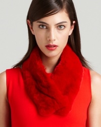 Plush rabbit fur in a rich shade crafts a luxe Lafayette 148 New York scarf. Plush rabbit fur in a rich shade crafts a luxe Lafayette 148 New York scarf.